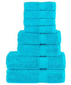 vidaXL 8-delige Handdoekenset SOLUND 600 g/m² turquoise