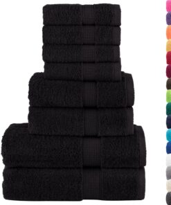vidaXL 8-delige Handdoekenset SOLUND 600 g/m² zwart