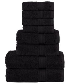 vidaXL 8-delige Handdoekenset SOLUND 600 g/m² zwart
