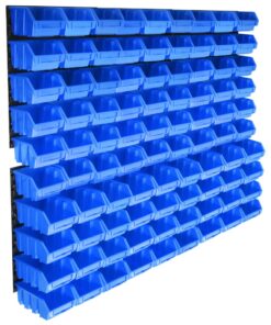 vidaXL 96-delige Opslagbakkenset met wandpanelen blauw