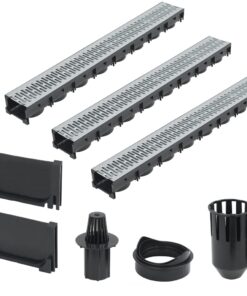 vidaXL Afvoergoten 3 m gegalvaniseerd staal 3 st