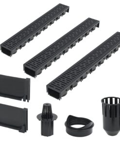 vidaXL Afvoergoten 3 m kunststof 3 st