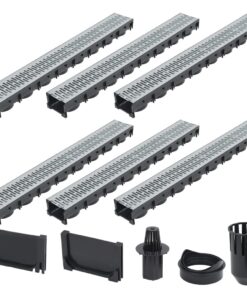vidaXL Afvoergoten 6 m gegalvaniseerd staal 6 st