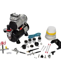 vidaXL Airbrush Compressorset met 3 pistolen