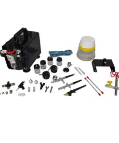 vidaXL Airbrush compressorset met 3 pistolen