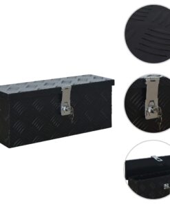 vidaXL Aluminium kist 485x140x200 mm zwart