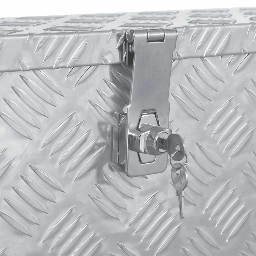 vidaXL Aluminium kist 80,5x22x22 cm zilverkleurig - Image 7