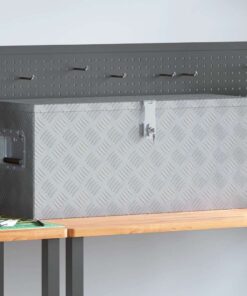 vidaXL Aluminium kist 80x30x35 cm zilverkleurig