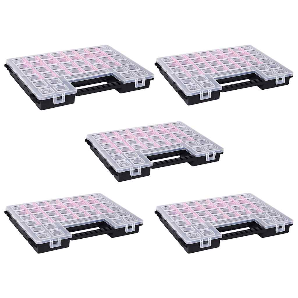 vidaXL Assortimentsdozen 5 st met verdelers 385x283x50 mm kunststof - Image 3
