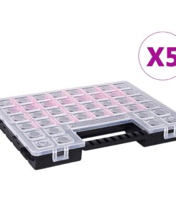 vidaXL Assortimentsdozen 5 st met verdelers 385x283x50 mm kunststof