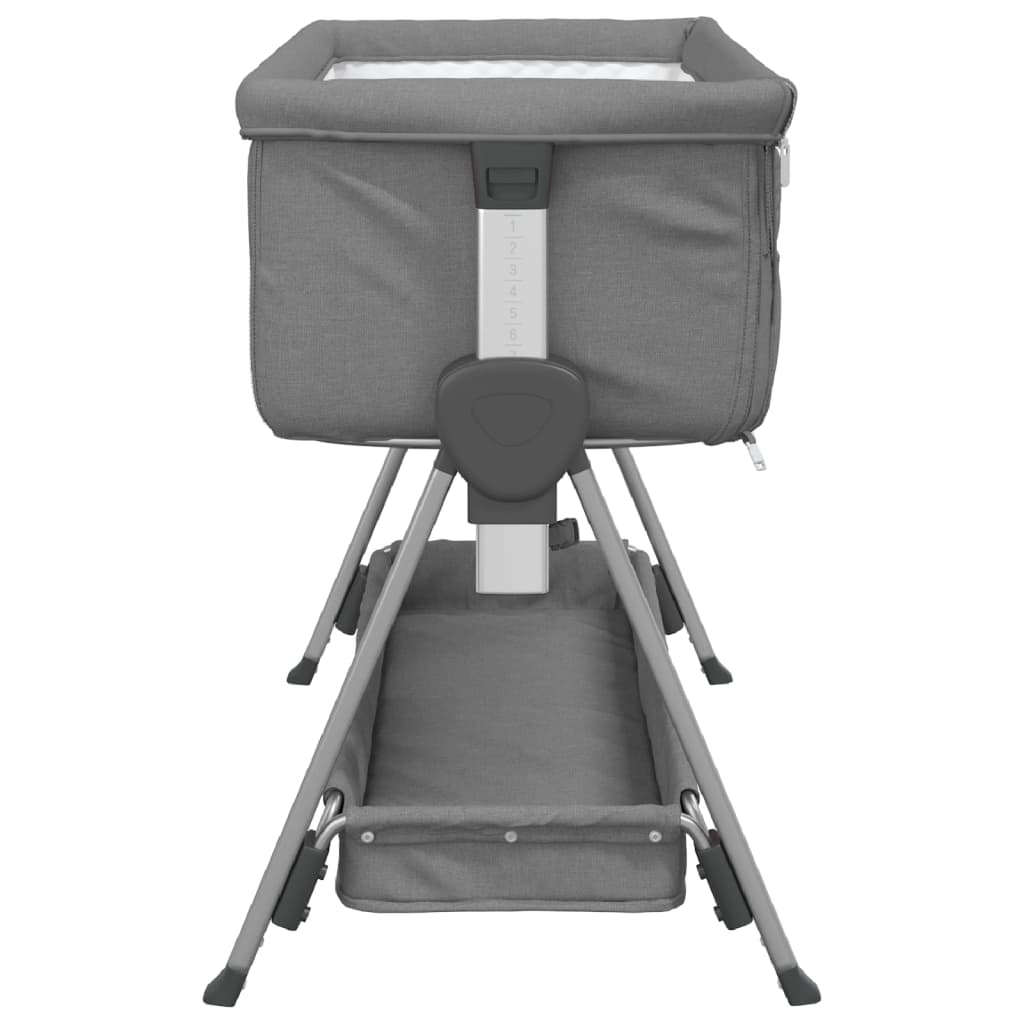 vidaXL Babybed met matras linnen donkergrijs - Image 5