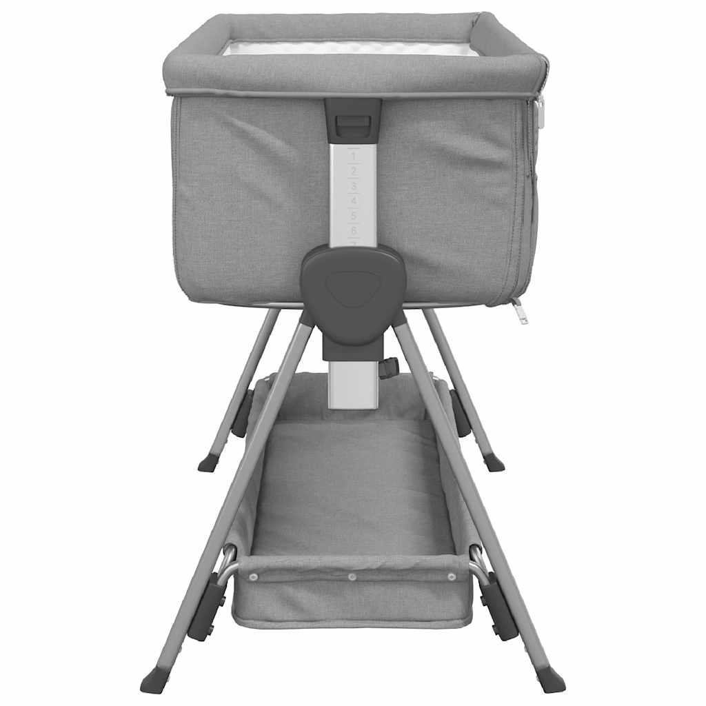 vidaXL Babybed met matras linnen lichtgrijs - Image 5