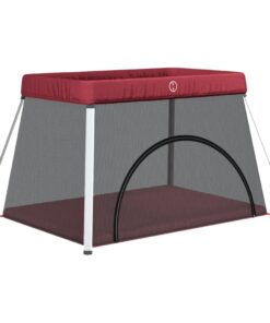 vidaXL Babybox met matras linnen rood