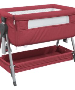 vidaXL Babybox met matras linnen rood