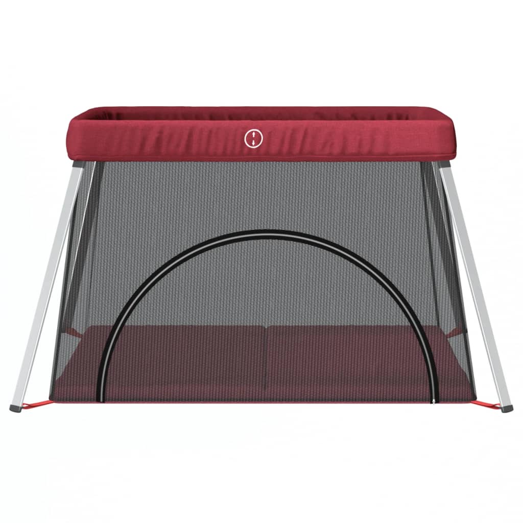 vidaXL Babybox met matras linnen rood - Image 3