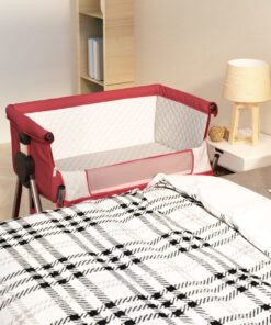 vidaXL Babybox met matras linnen rood