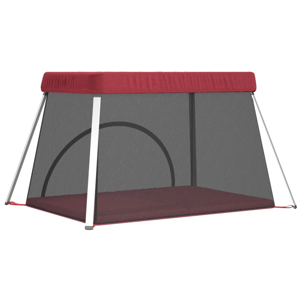 vidaXL Babybox met matras linnen rood - Image 6