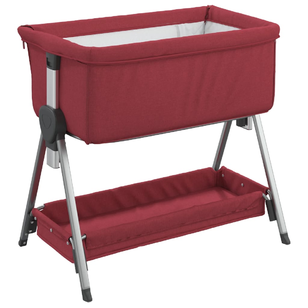 vidaXL Babybox met matras linnen rood - Image 6