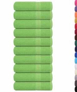 vidaXL Badhanddoeken FROGN 10 st 100x150 cm 360 g/m² appelgroen
