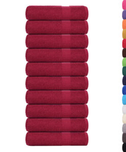 vidaXL Badhanddoeken FROGN 10 st 100x150 cm 360 g/m² bordeaux