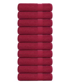 vidaXL Badhanddoeken FROGN 10 st 100x150 cm 360 g/m² bordeaux