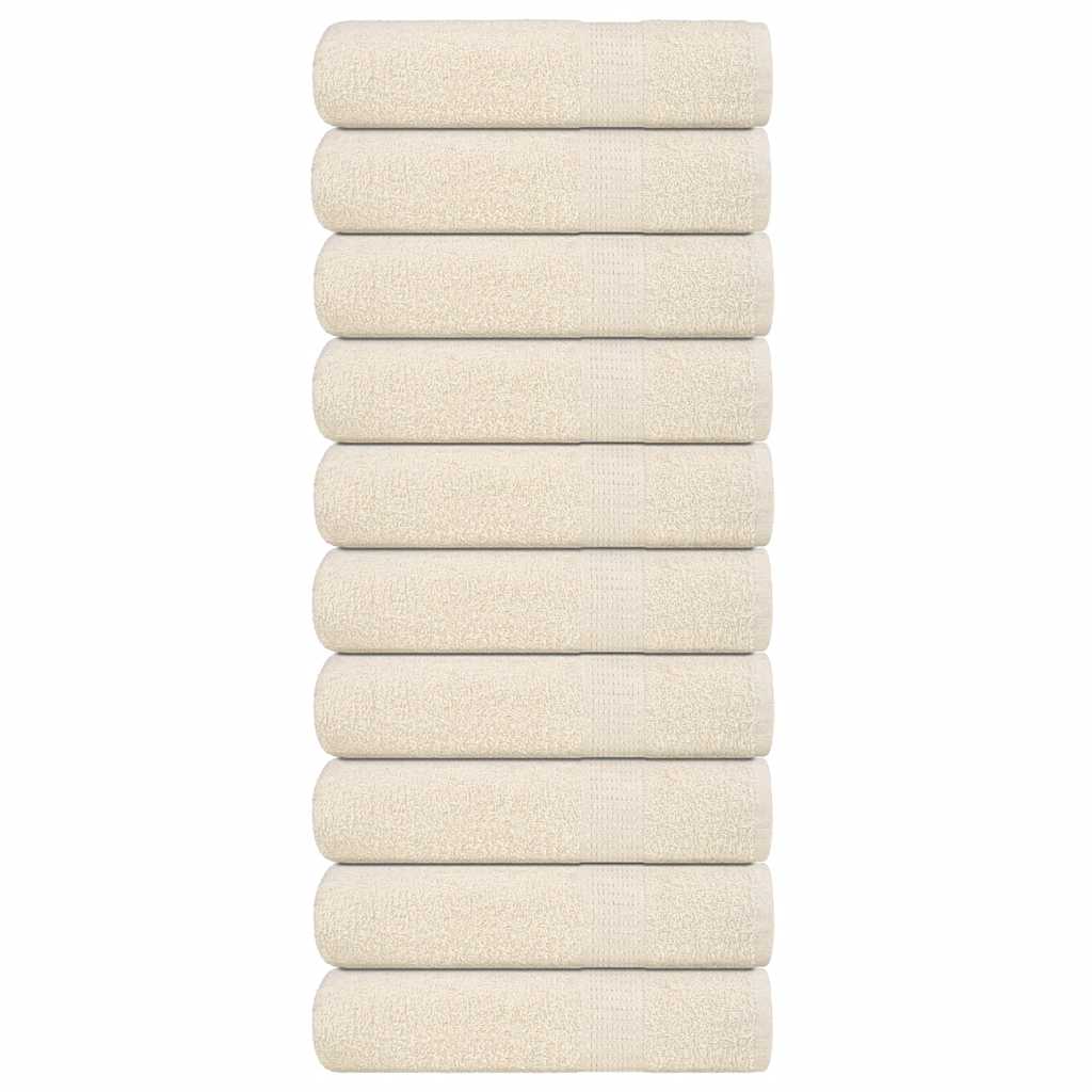 vidaXL Badhanddoeken FROGN 10 st 100x150 cm 360 g/m² crème