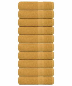 vidaXL Badhanddoeken FROGN 10 st 100x150 cm 360 g/m² goud