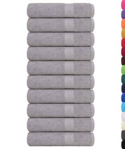 vidaXL Badhanddoeken FROGN 10 st 100x150 cm 360 g/m² grijs