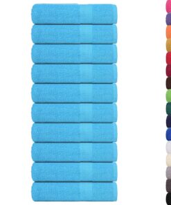 vidaXL Badhanddoeken FROGN 10 st 100x150 cm 360 g/m² turquoise
