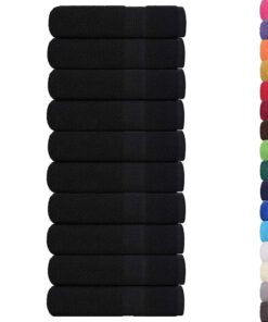 vidaXL Badhanddoeken FROGN 10 st 100x150 cm 360 g/m² zwart