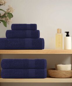 vidaXL Badhanddoeken FROGN 2 st 100x150 cm 360 g/m² marineblauw
