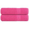 vidaXL Badhanddoeken FROGN 2 st 100x150 cm 360 g/m² roze