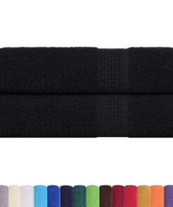 vidaXL Badhanddoeken FROGN 2 st 100x150 cm 360 g/m² zwart