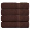vidaXL Badhanddoeken FROGN 4 st 100x150 cm 360 g/m² bruin