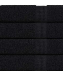 vidaXL Badhanddoeken FROGN 4 st 100x150 cm 360 g/m² zwart