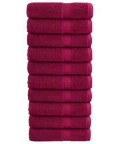 vidaXL Badhanddoeken SOLUND 10 st 600 g/m² 100x150 cm bordeaux