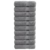 vidaXL Badhanddoeken SOLUND 10 st 600 g/m² 100x150 cm grijs