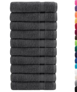 vidaXL Badhanddoeken SOLUND 10 st 600 g/m² 70x140 cm antraciet