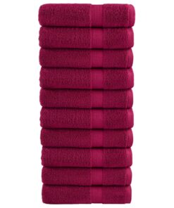 vidaXL Badhanddoeken SOLUND 10 st 600 g/m² 70x140 cm bordeauxrood