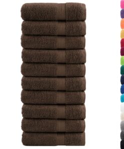 vidaXL Badhanddoeken SOLUND 10 st 600 g/m² 70x140 cm bruin