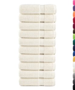 vidaXL Badhanddoeken SOLUND 10 st 600 g/m² 70x140 cm crèmekleurig