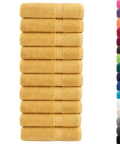 vidaXL Badhanddoeken SOLUND 10 st 600 g/m² 70x140 cm goudkleurig