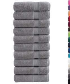 vidaXL Badhanddoeken SOLUND 10 st 600 g/m² 70x140 cm grijs