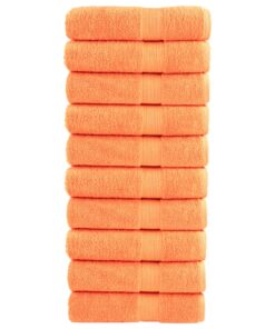 vidaXL Badhanddoeken SOLUND 10 st 600 g/m² 70x140 cm oranje