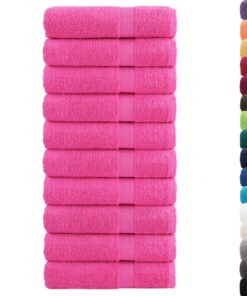 vidaXL Badhanddoeken SOLUND 10 st 600 g/m² 70x140 cm roze