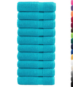 vidaXL Badhanddoeken SOLUND 10 st 600 g/m² 70x140 cm turquoise
