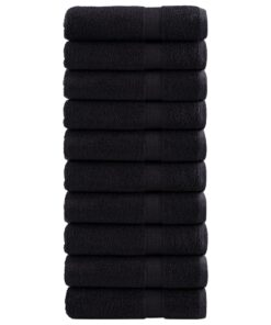 vidaXL Badhanddoeken SOLUND 10 st 600 g/m² 70x140 cm zwart
