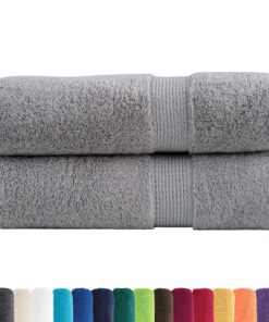 vidaXL Badhanddoeken SOLUND 2 st 600 g/m² 70x140 cm grijs