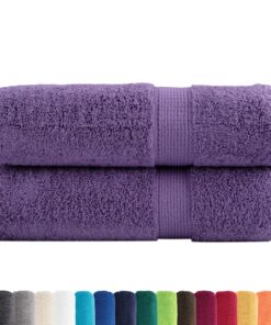 vidaXL Badhanddoeken SOLUND 2 st 600 g/m² 70x140 cm paars