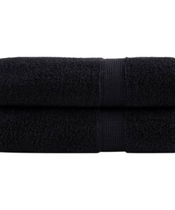 vidaXL Badhanddoeken SOLUND 2 st 600 g/m² 70x140 cm zwart